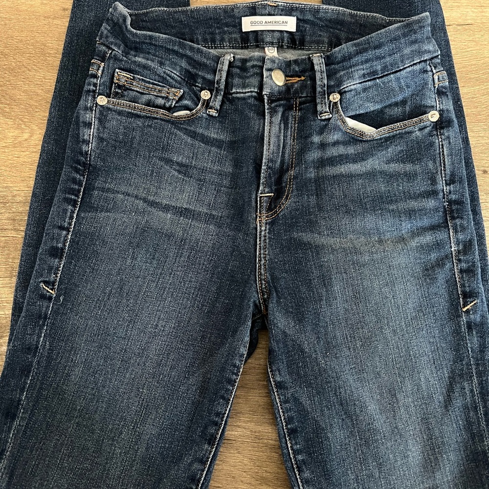 Dark Blue Denim Jeans- Good American Good Legs